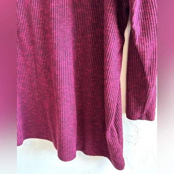 Lane Bryant Dark Wine Cowl Neck Ribbed Slouchy Loose Fit Sweater Top Sz 14/16 - Picture 5 of 12